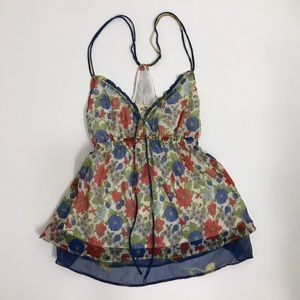 Hollister Empire Waist Blouse Top in Floral XS